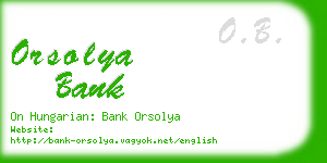 orsolya bank business card